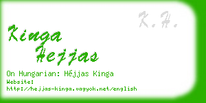 kinga hejjas business card