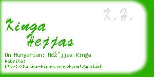 kinga hejjas business card